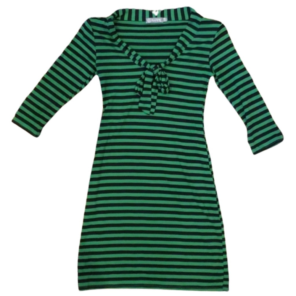 Green & Black, Bow, Dress, Alternative, Goth